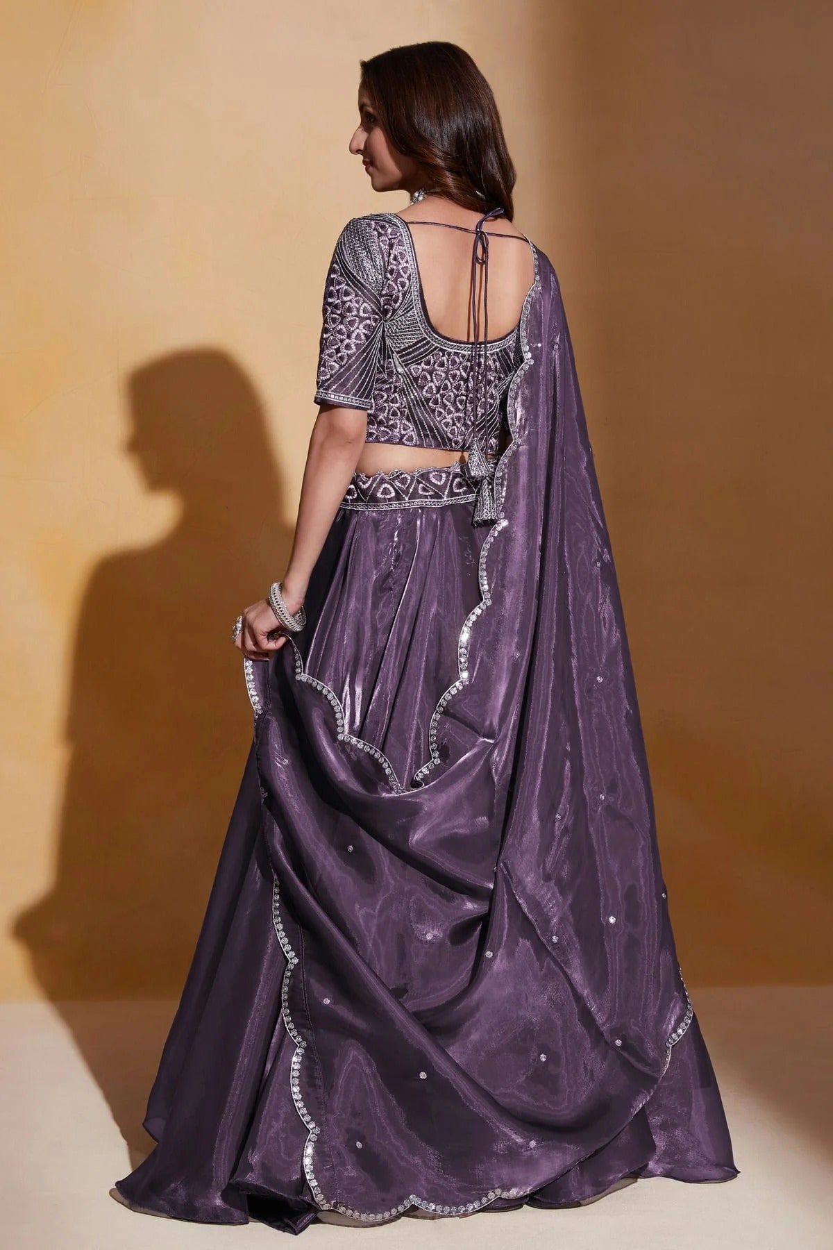 Organza  Designer Lehenga Choli In Violet Colour LC1270072 B
