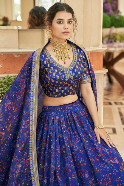 Organza Embroidery A Line Lehenga Choli LC1010168 A