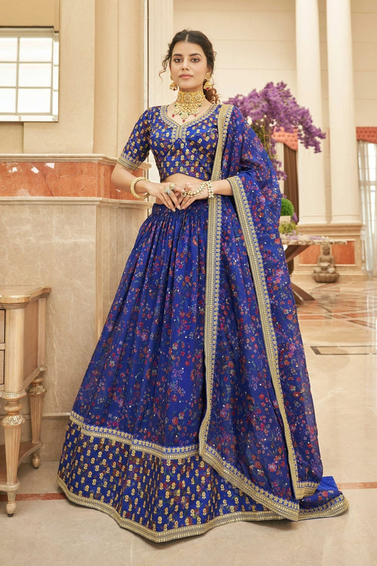 Organza Embroidery A Line Lehenga Choli LC1010168