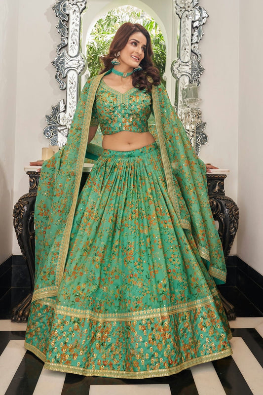 Organza Embroidery A Line Lehenga Choli LC1010170