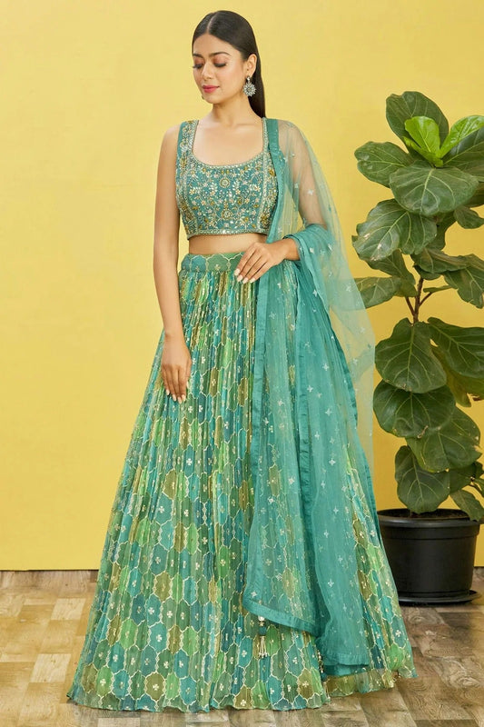 Organza Embroidery A Line Lehenga Choli LC1010245