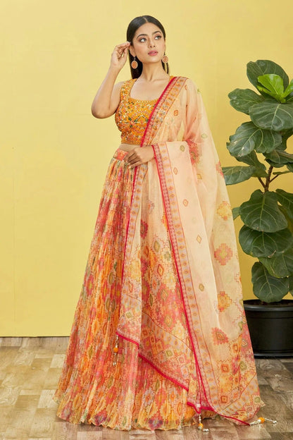 Organza Embroidery A Line Lehenga Choli LC1010255
