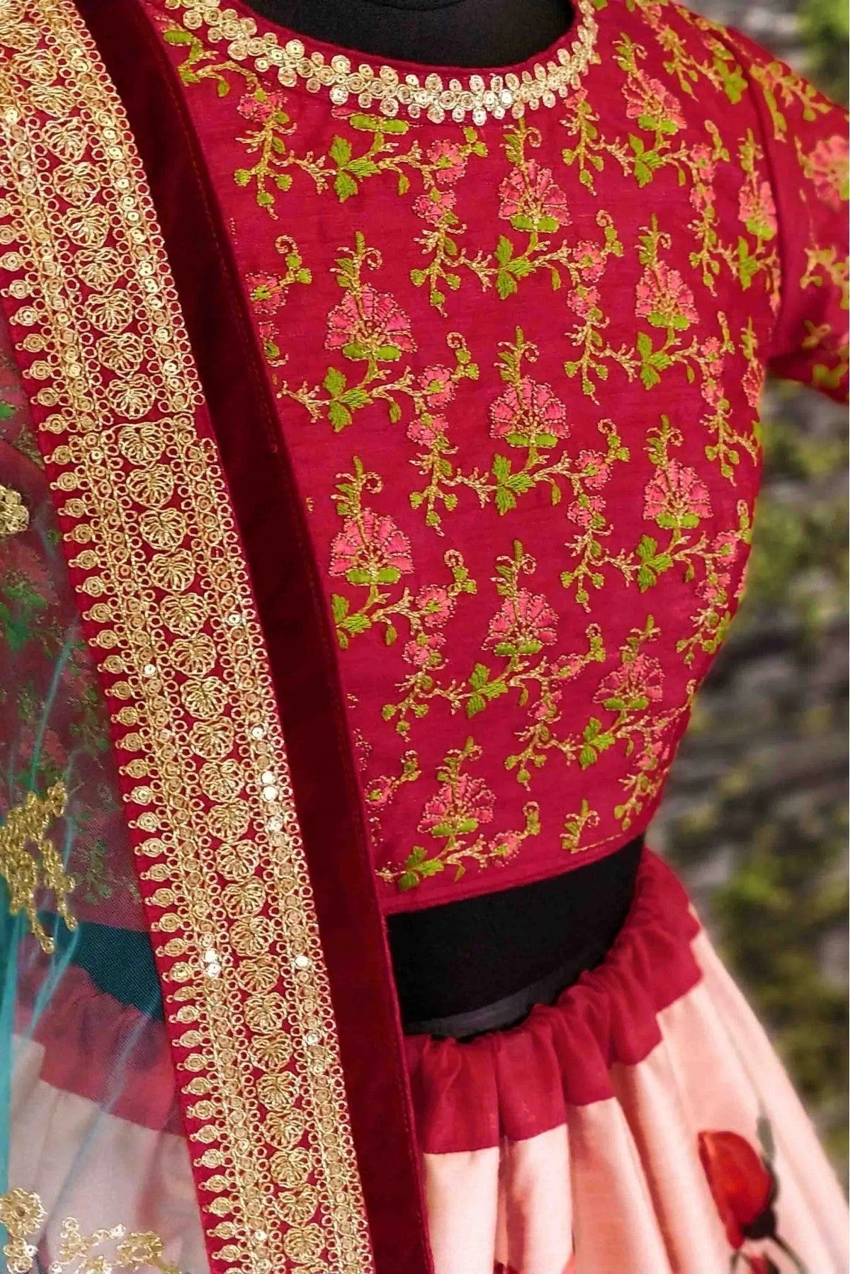 Peach Colour Art Silk and Banglori Silk Lehenga Choli LC1010002 B