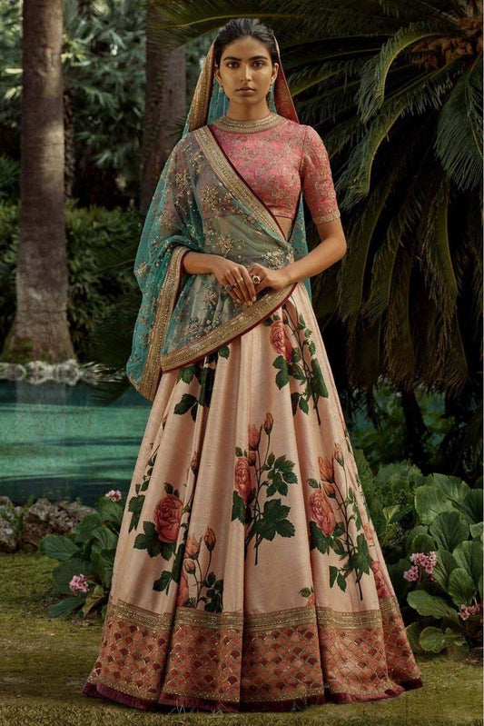 Peach Colour Art Silk and Banglori Silk Lehenga Choli LC1010002