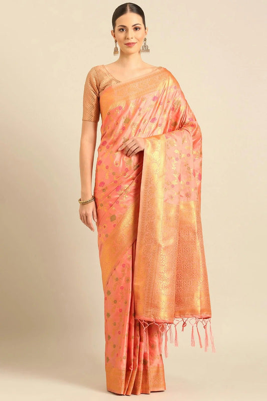 Peach Colour Banarasi Silk Traditional Saree SD1102485