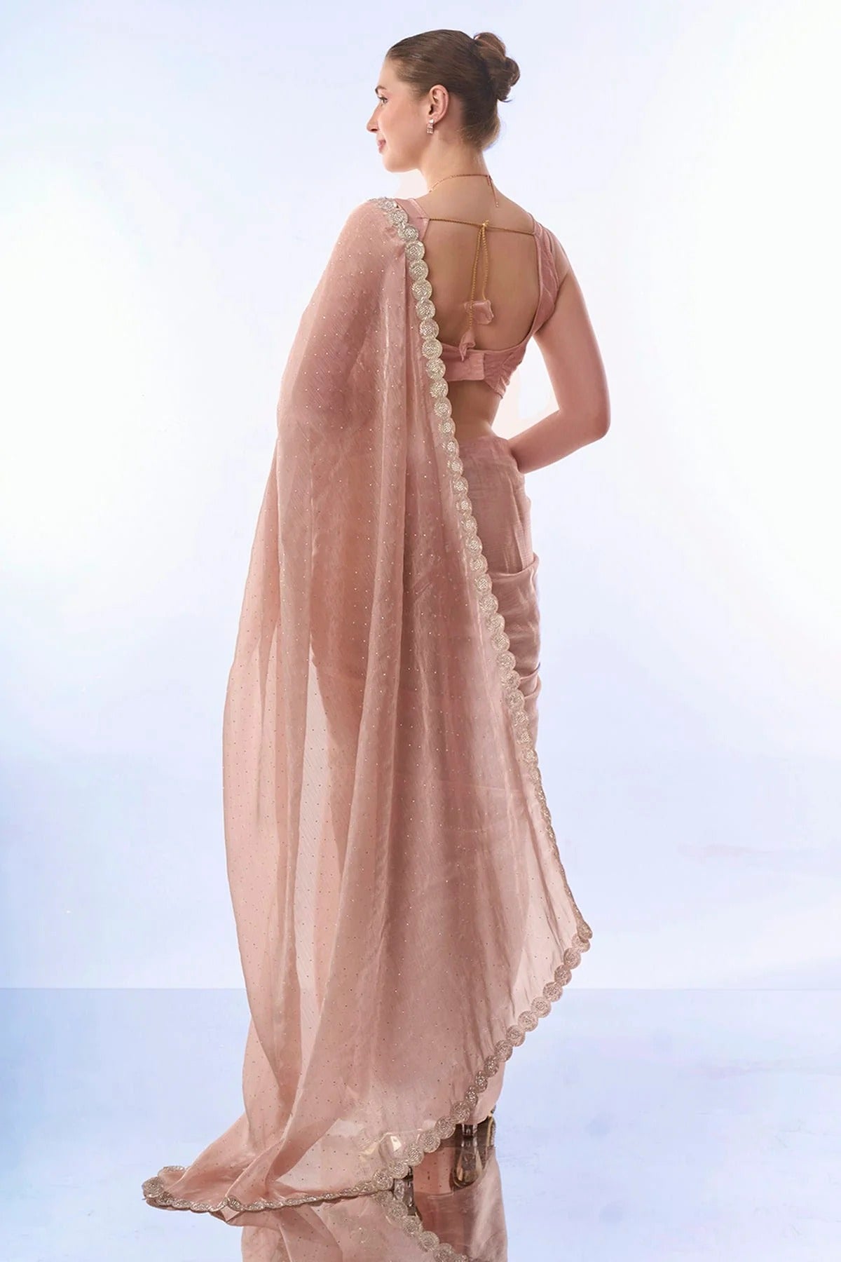 Peach Colour Burburry Saree SD1110438 A