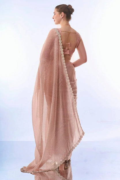 Peach Colour Burburry Saree SD1110438 A