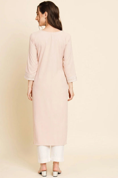 Peach Colour Butter Crepe Kurti KR1111026 A