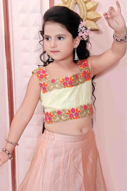 Peach Colour Chanderi Silk Party Wear Lehenga Choli GW1070001 B