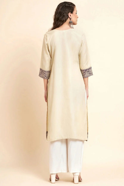 Peach Colour Cotton Kurti KR1111056 A