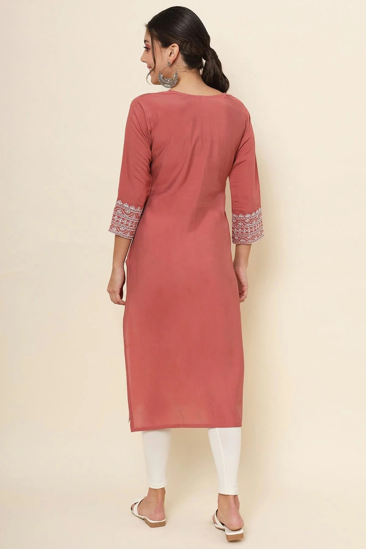 Peach Colour Cotton Kurti KR1111178 A