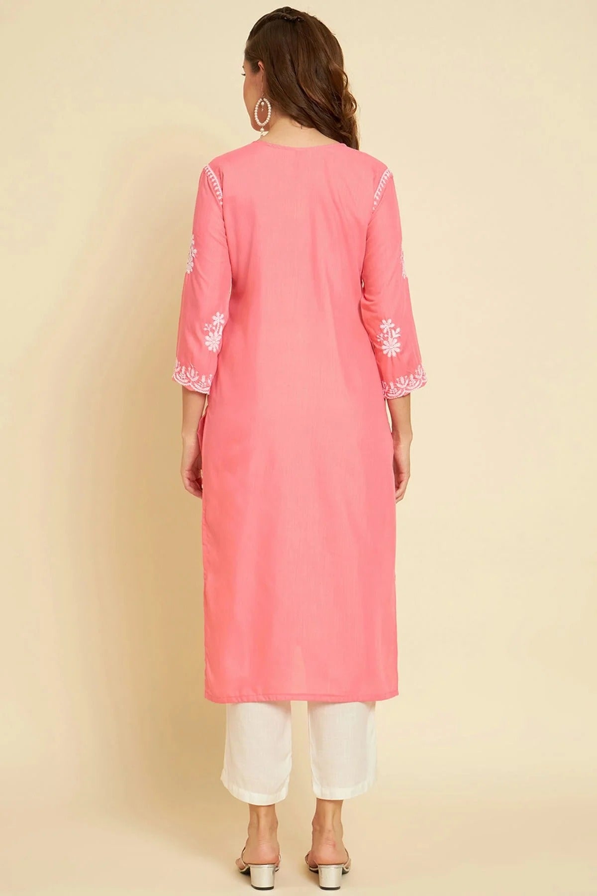 Peach Colour Cotton Slub Kurti KR1111035 A