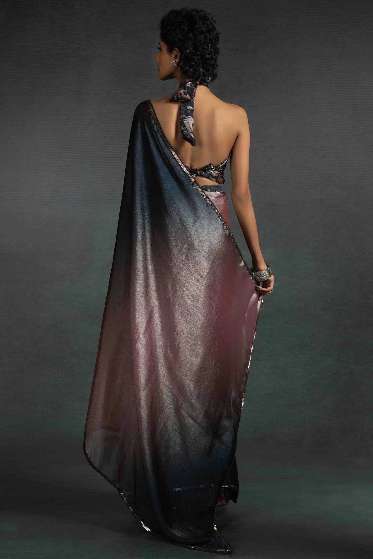 Peach Colour Fendi Satin Silk Ready To Wear Saree SD1122035 A