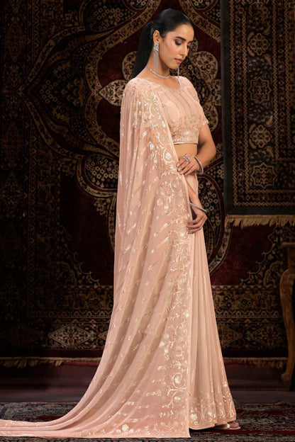 Peach Colour Georgette Designer Saree SD1080881 A