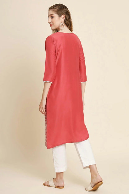 Peach Colour Georgette Kurti KR1111016 A