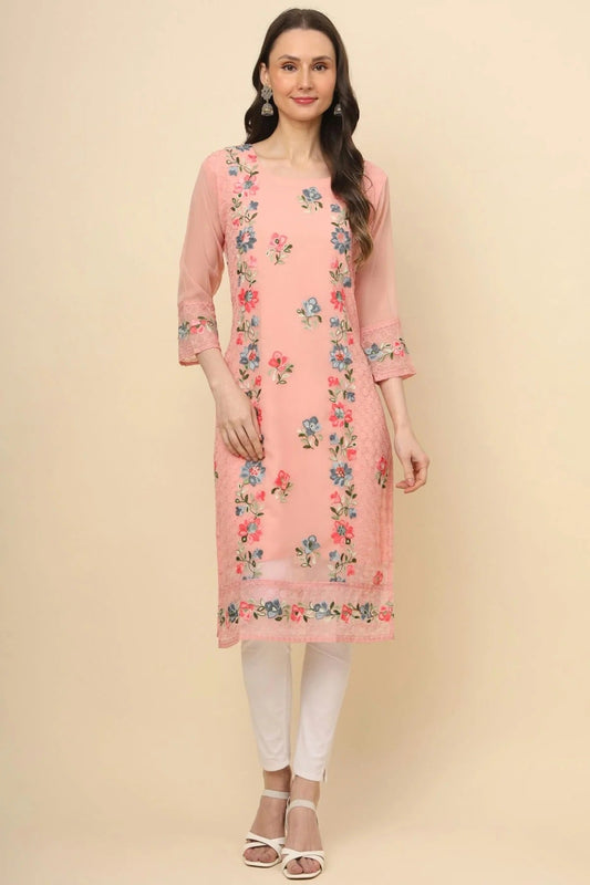 Peach Colour Georgette Kurti KR1111195