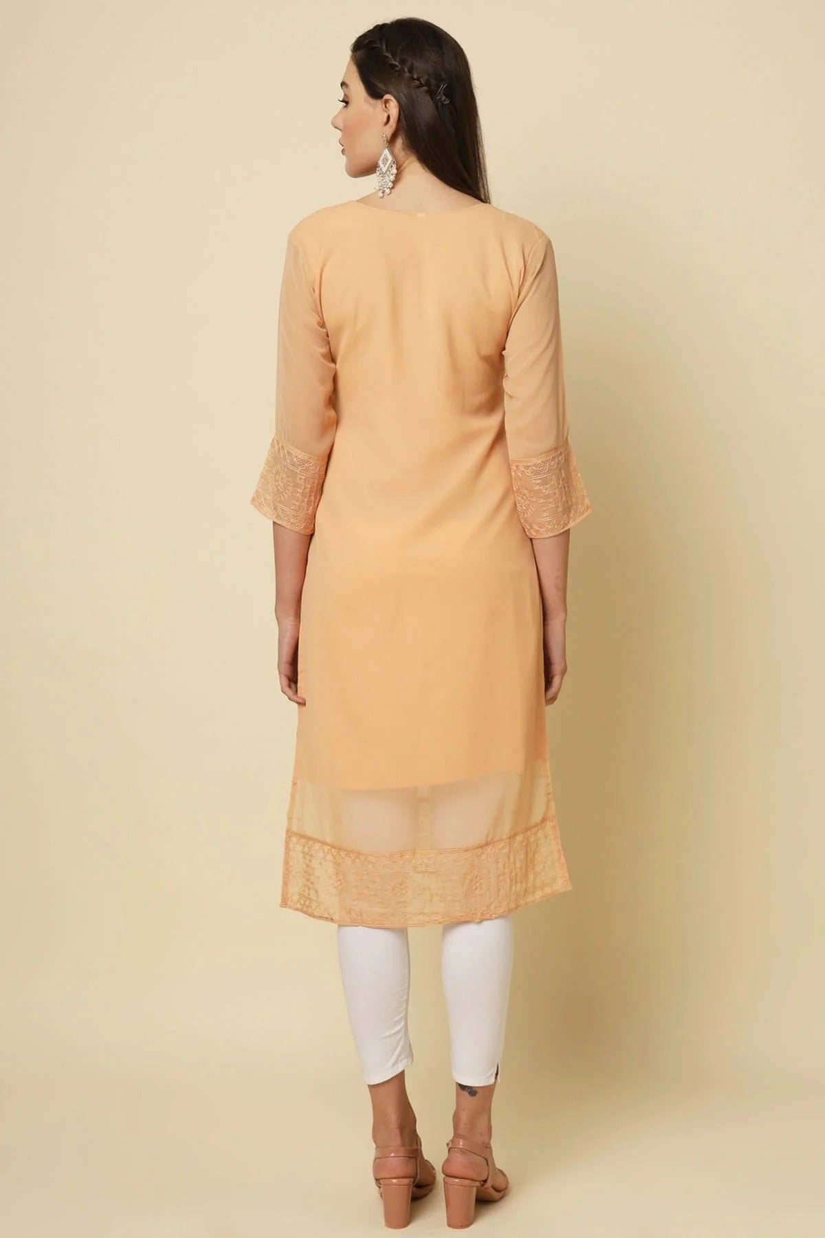 Peach Colour Georgette Kurti KR1111200 A