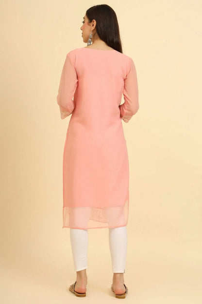 Peach Colour Georgette Kurti KR1111227 A