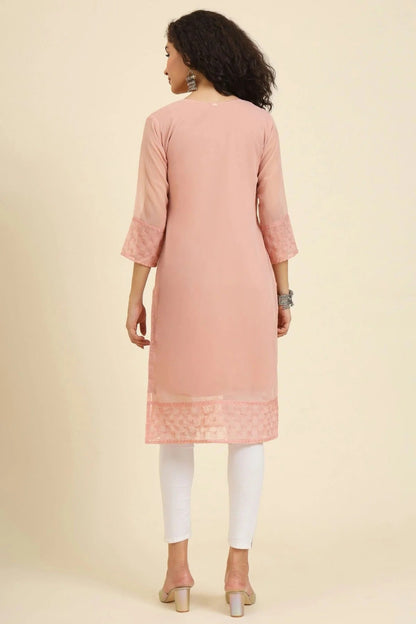 Peach Colour Georgette Kurti KR1111241 A