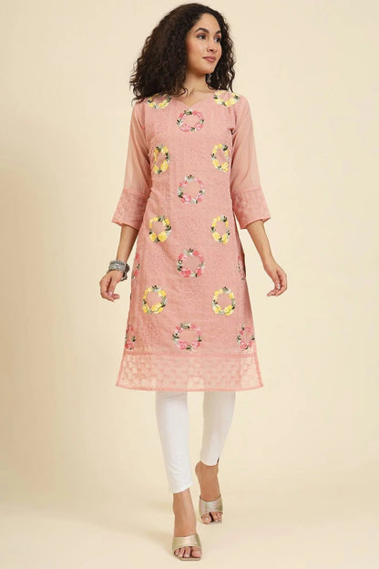 Peach Colour Georgette Kurti KR1111241