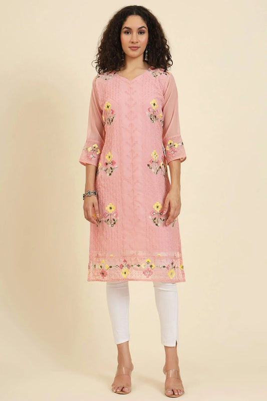 Peach Colour Georgette Kurti KR1111248