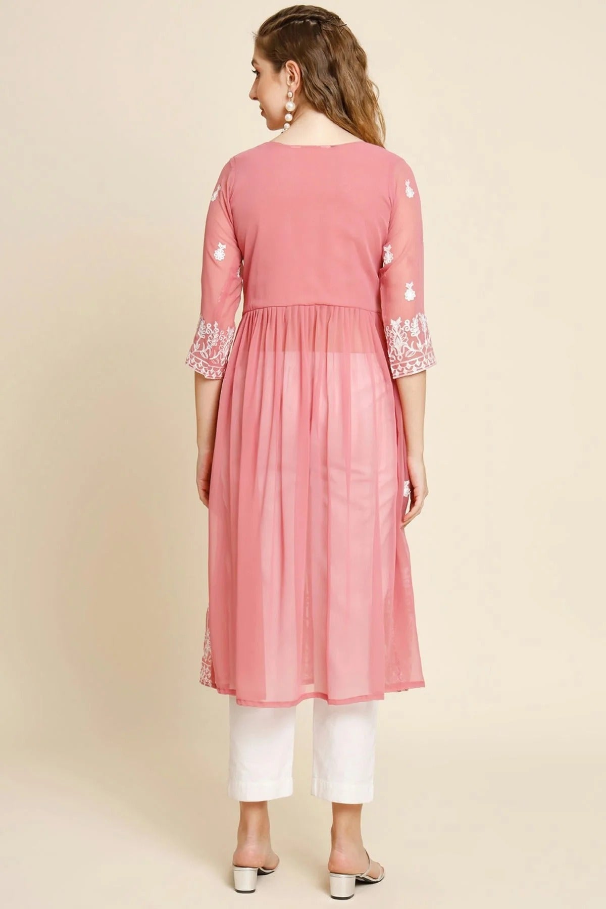 Peach Colour Georgette Kurti KR1111257 A