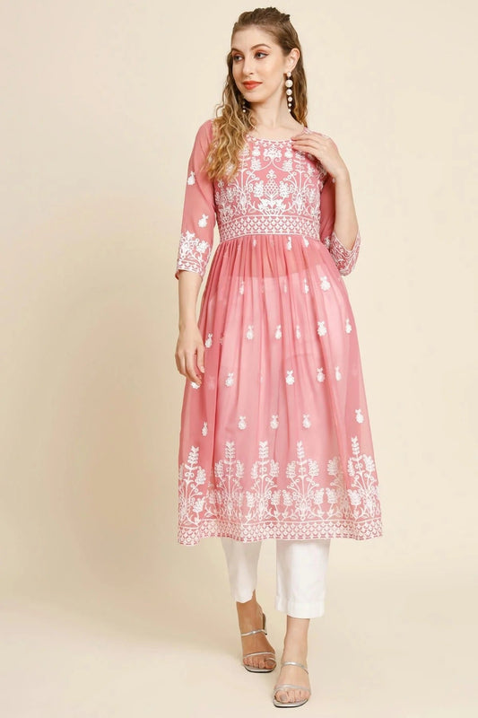 Peach Colour Georgette Kurti KR1111257