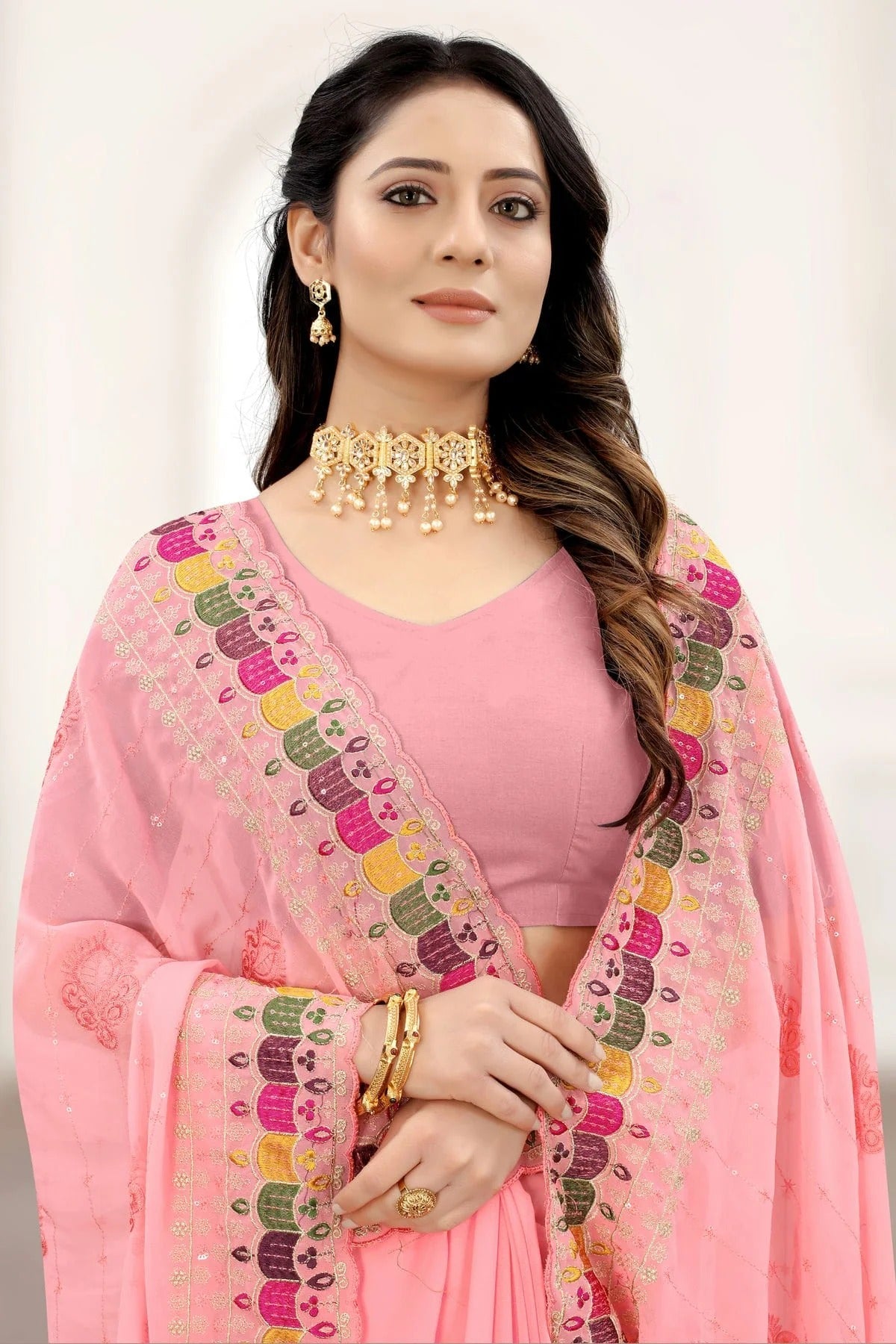 Peach Colour Georgette Saree SD1090930 A_436ded28 0577 4975 b986 1ec105550224