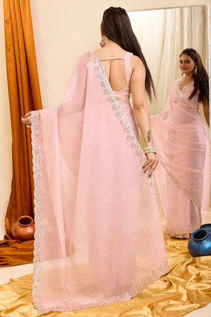 Peach Colour Georgette Saree SD1110206 A