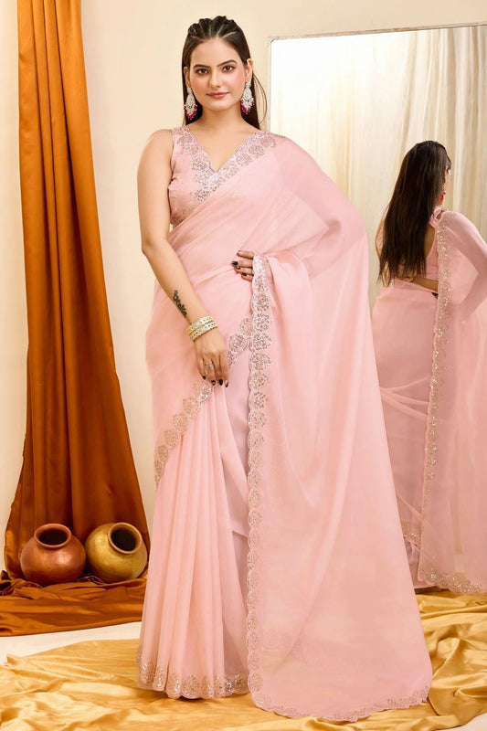 Peach Colour Georgette Saree SD1110206