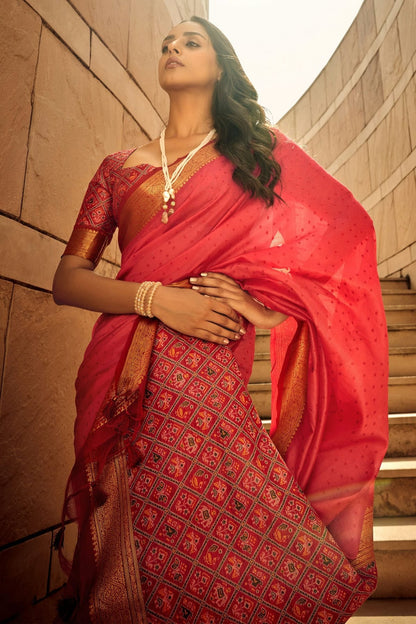 Peach Colour Handloom Silk Saree SD1110081 A