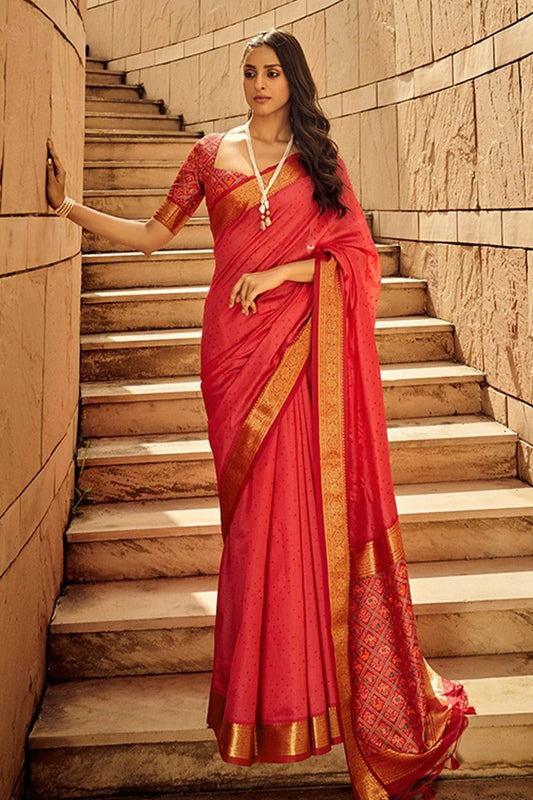 Peach Colour Handloom Silk Saree SD1110081