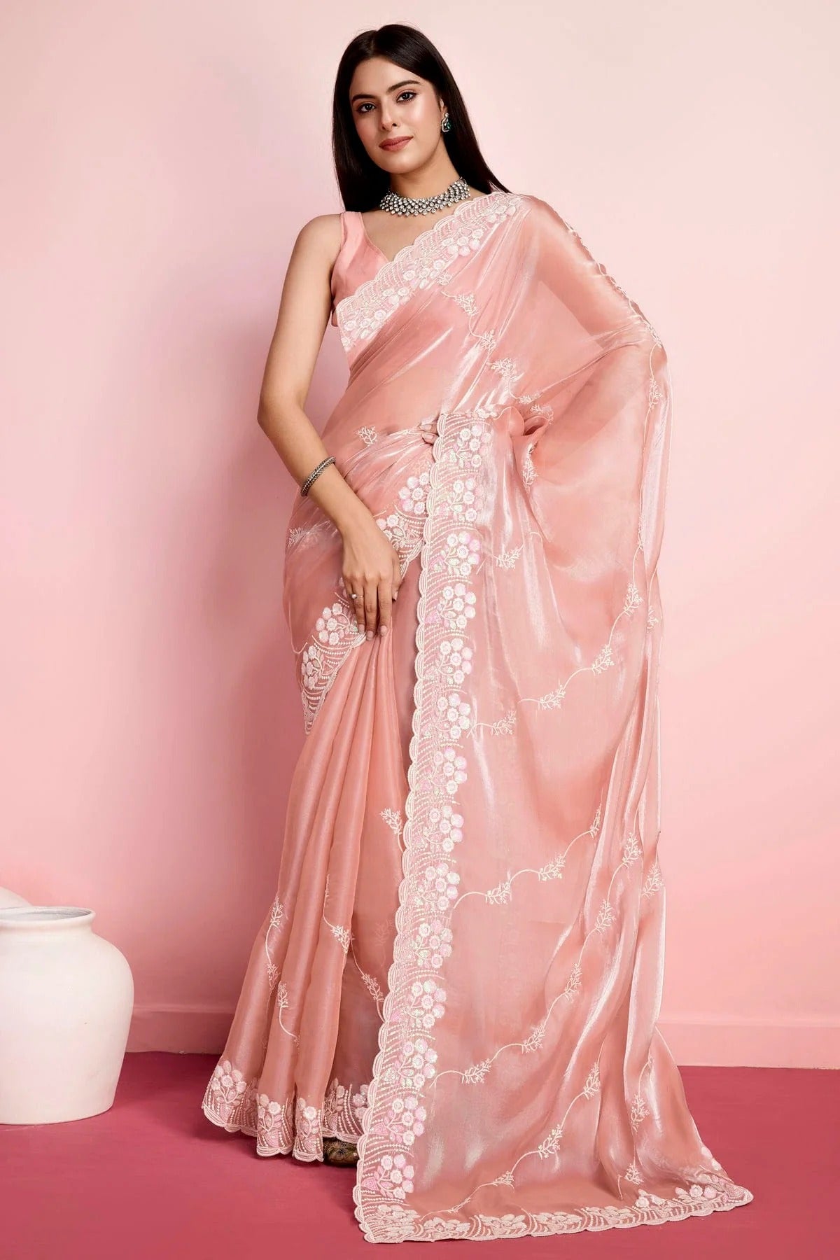 Peach Colour Jimmy Choo Saree SD1110459