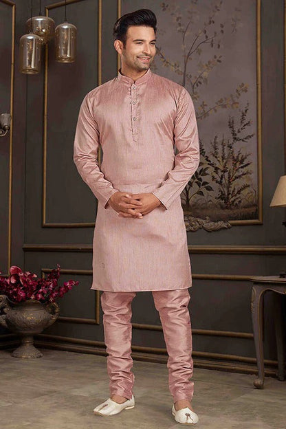 Peach Colour Kurta Pajama In Silk Mastani KP1210158