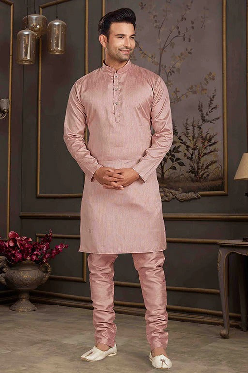 Peach Colour Kurta Pajama In Silk Mastani KP1210158