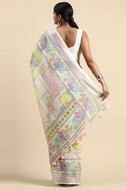 Peach Colour Linen Saree SD1110334 A