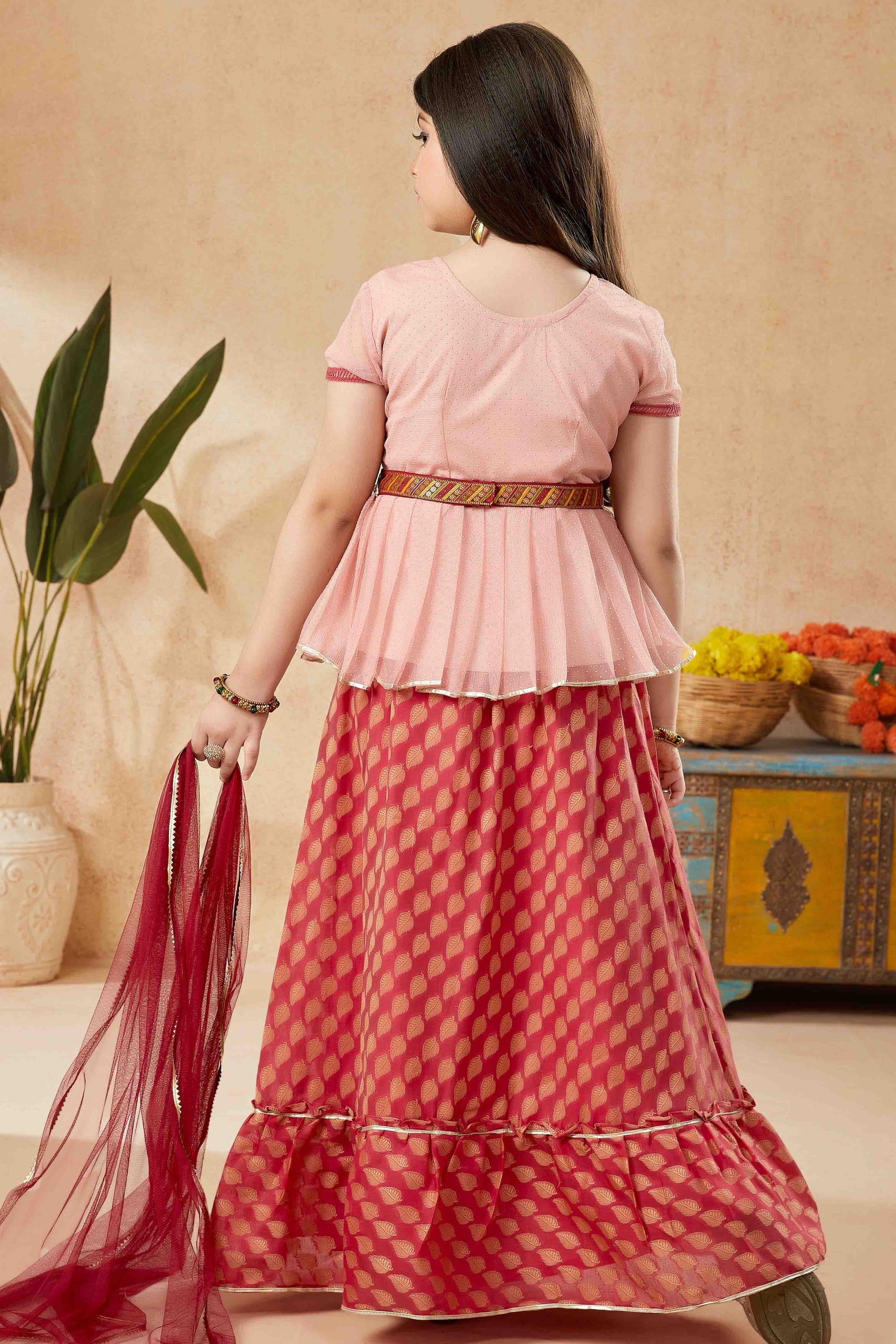 Peach Colour Net Lehenga Suit GW1070765 A