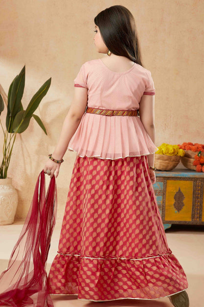 Peach Colour Net Lehenga Suit GW1070765 A