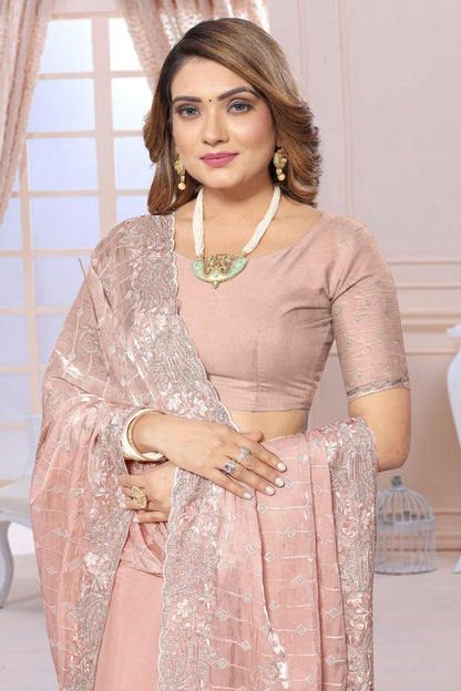 Peach Colour Organza Saree SD1090989 A_a03749ef 73bb 487c 842a 0e5726786c7a