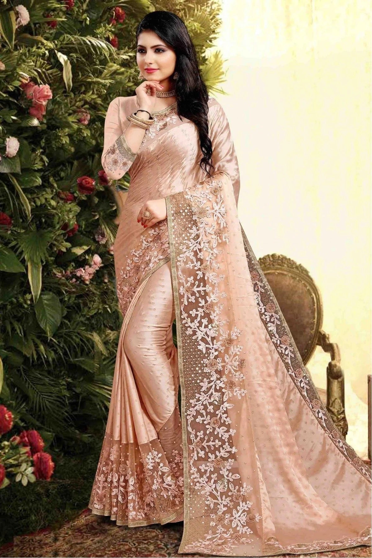 Peach Colour Rangoli Silk Designer Saree SD1120028