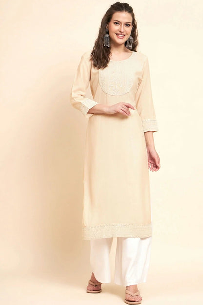 Peach Colour Rayon Kurti KR1111069