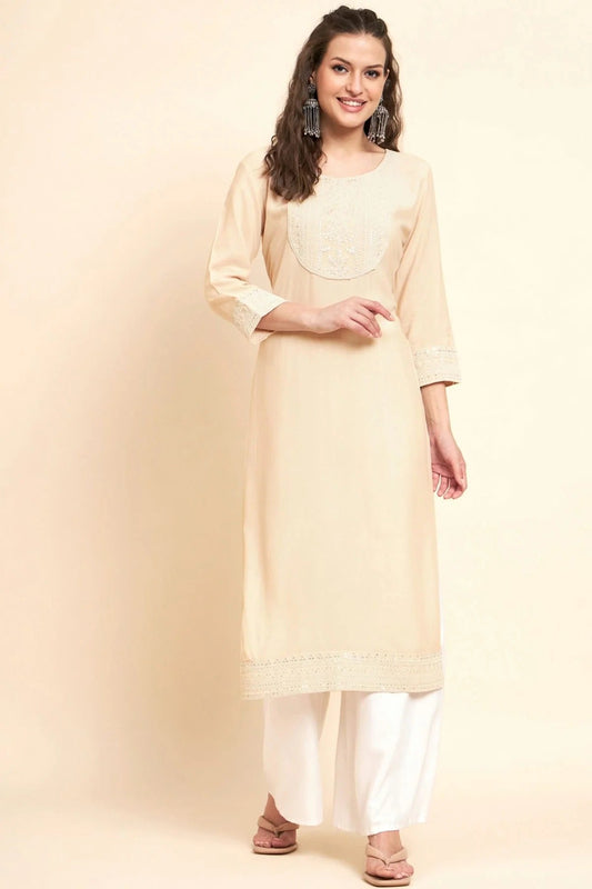 Peach Colour Rayon Kurti KR1111069