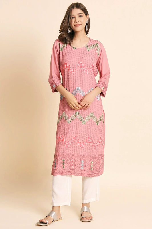 Peach Colour Rayon Kurti KR1111110