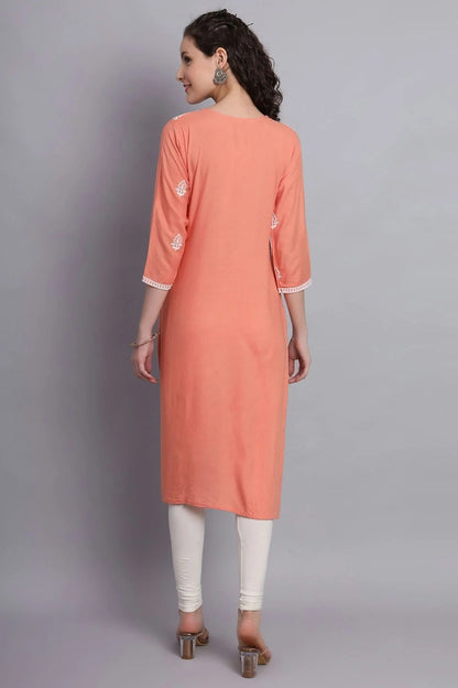 Peach Colour Rayon Kurti KR1111129 A