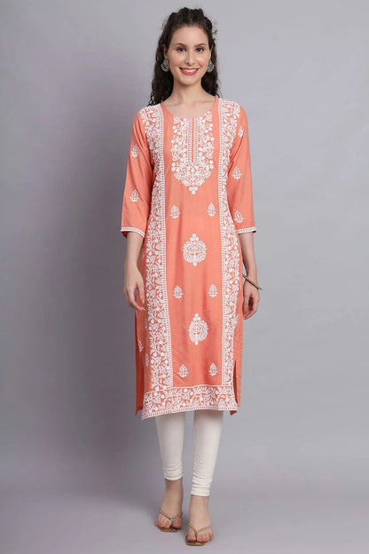 Peach Colour Rayon Kurti KR1111129