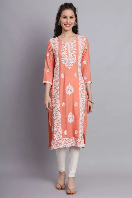 Peach Colour Rayon Kurti KR1111129