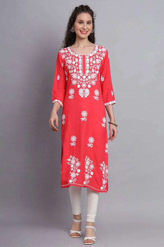 Peach Colour Rayon Kurti KR1111146
