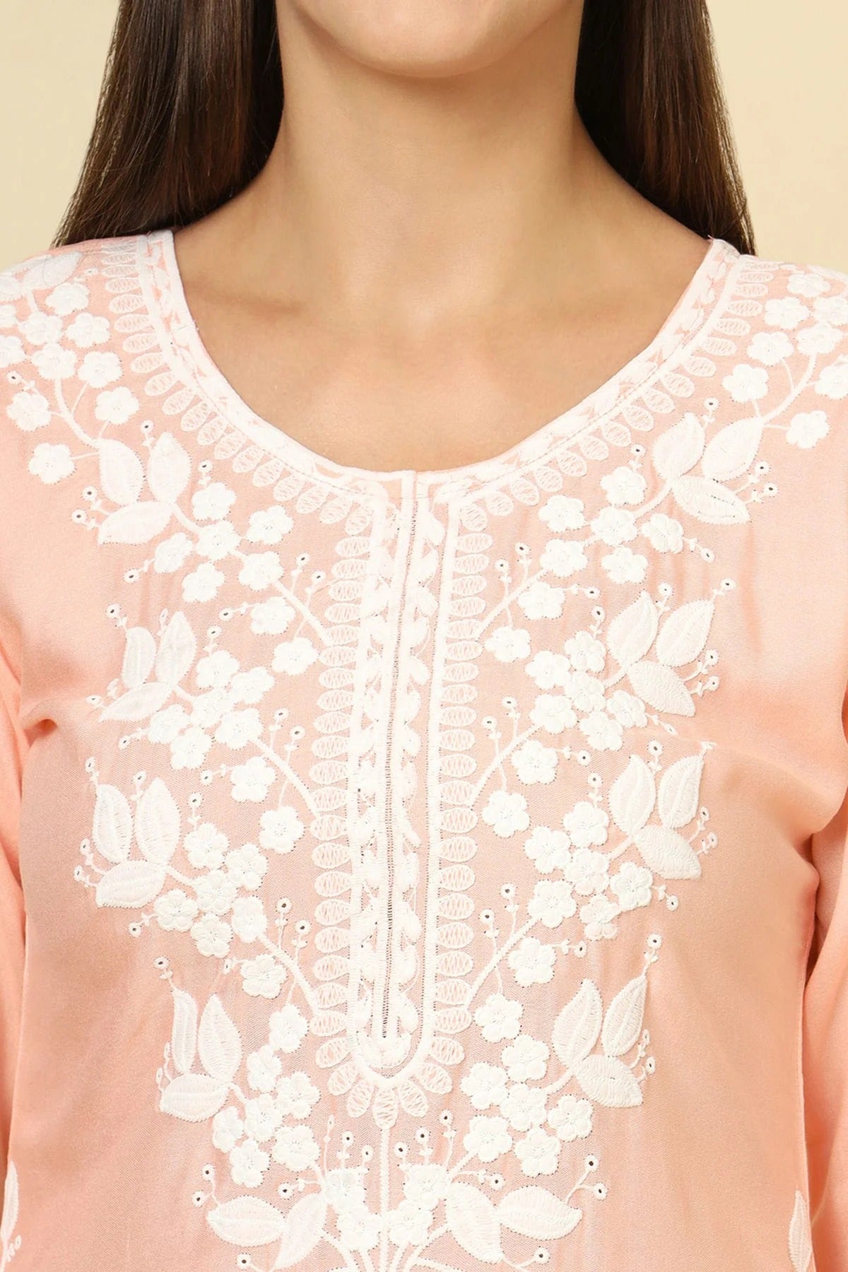 Peach Colour Rayon Readymade Top TP1110859 A