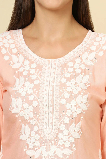 Peach Colour Rayon Readymade Top TP1110859 A