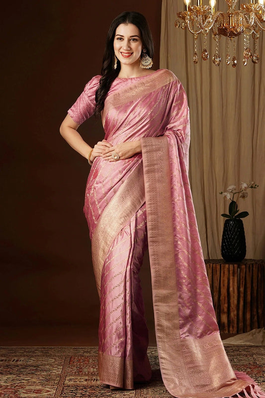 Peach Colour Satin Silk Traditional Saree SD1112144